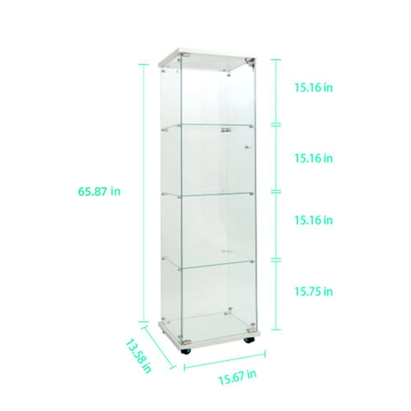 Vetrina in vetro temperato, mobile contenitore, schedario, con LED