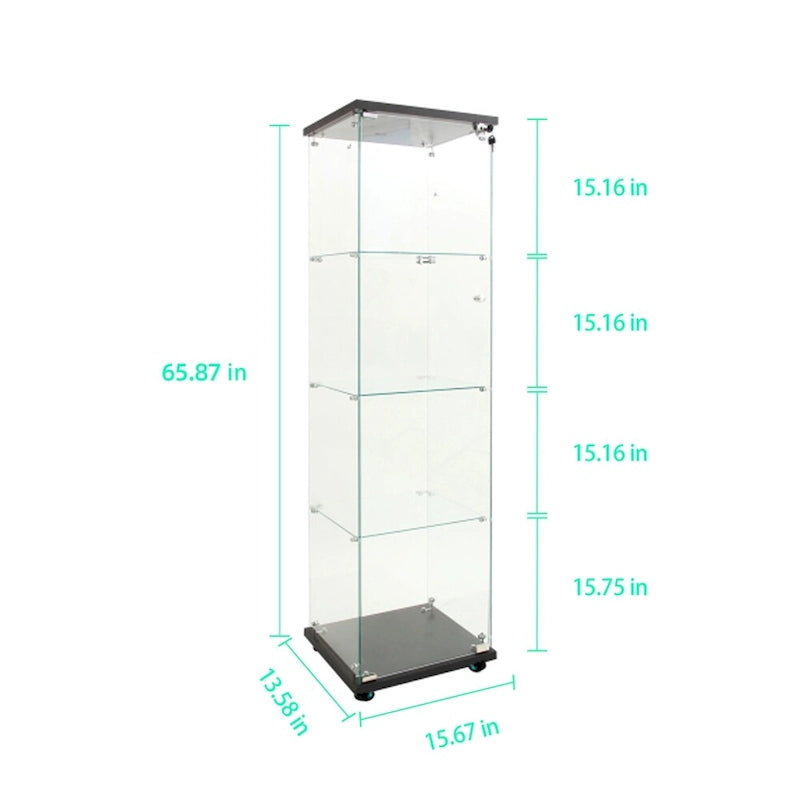 Vetrina in vetro temperato, mobile contenitore, schedario, con LED