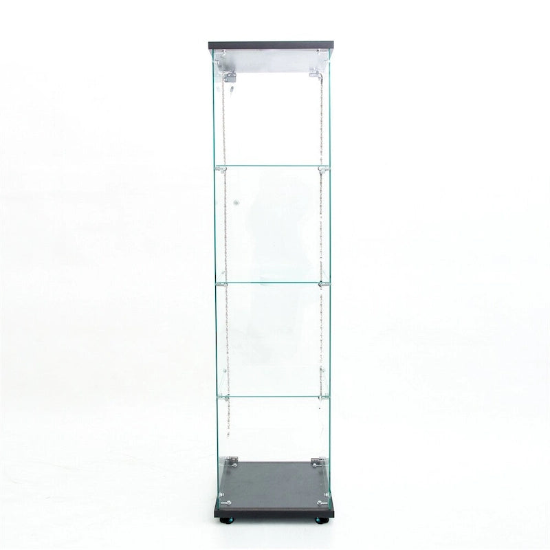 Vetrina in vetro temperato, mobile contenitore, schedario, con LED