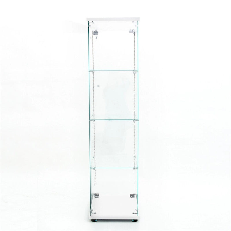 Vetrina in vetro temperato, mobile contenitore, schedario, con LED