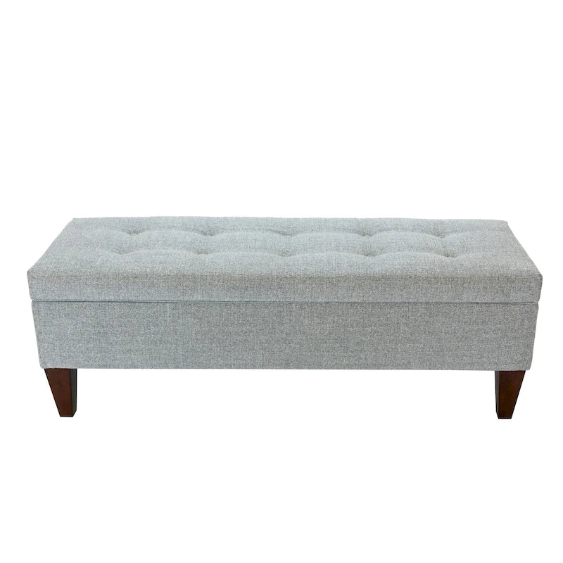 Fabric/ Wood Button-tufted Long Storage Bench