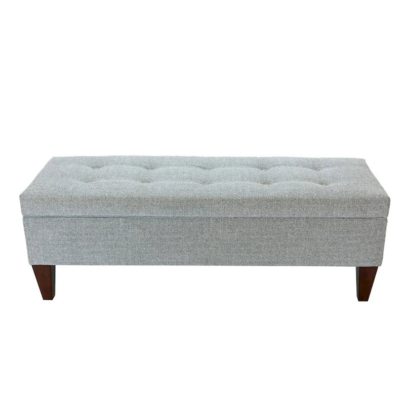 Fabric/ Wood Button-tufted Long Storage Bench