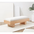 White Wood Bench - 52 W x 20 D x 17 H - 52Wx20Dx17H