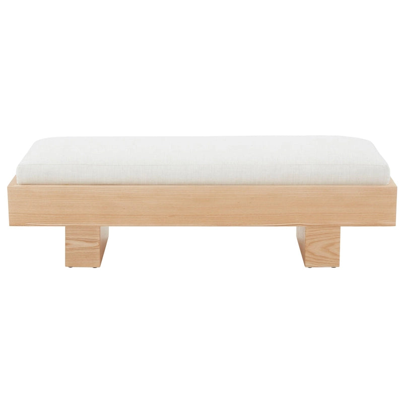 White Wood Bench - 52 W x 20 D x 17 H - 52Wx20Dx17H