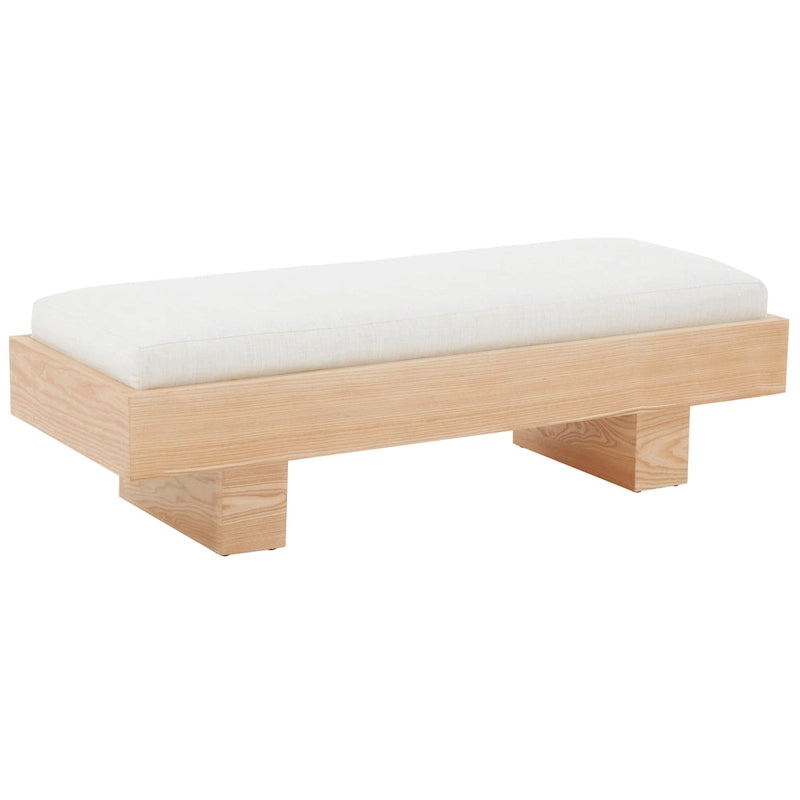 Biała drewniana ławka - 52 W x 20 D x 17 H - 52Wx20Dx17H