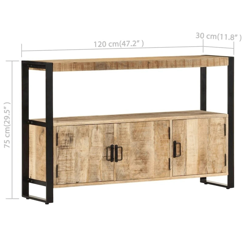 Mobiletto laterale 47.2x11.8x29.5 in legno massello di mango