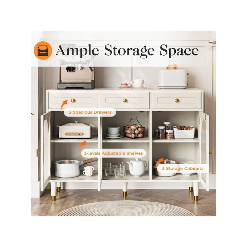 47.2 Wide 3 Drawer Sideboard Buffet