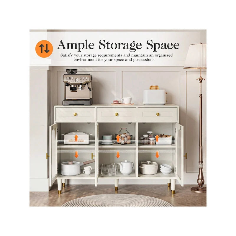 47.2 Wide 3 Drawer Sideboard Buffet