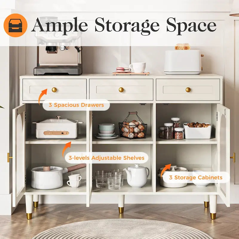 47.2 Wide 3 Drawer Sideboard Buffet