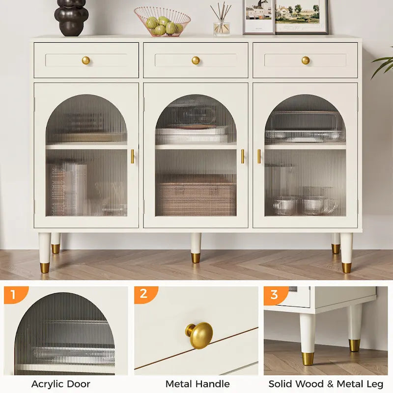 47.2 Wide 3 Drawer Sideboard Buffet