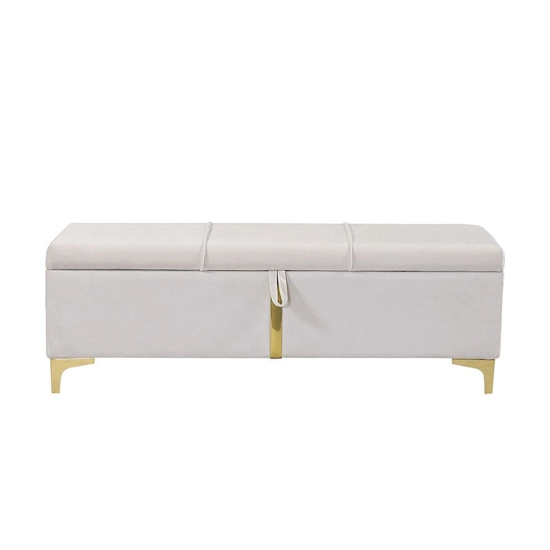 Panca contenitore imbottita in PU da 47.20 con gambe in metallo completamente assemblate