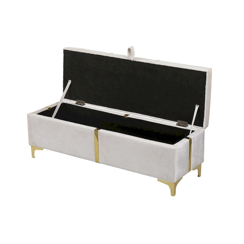 Panca contenitore imbottita in PU da 47.20 con gambe in metallo completamente assemblate