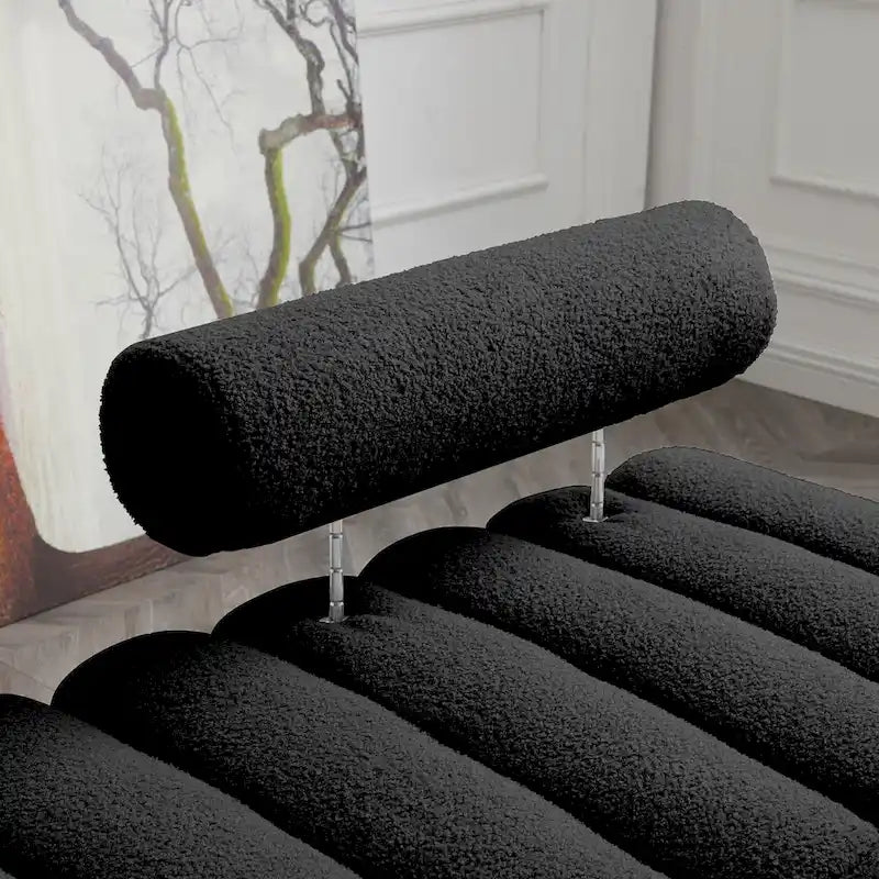 Panca da fondo letto moderna larga 53.2, divanetto a 2 posti rivestito in tessuto, pouf da ingresso