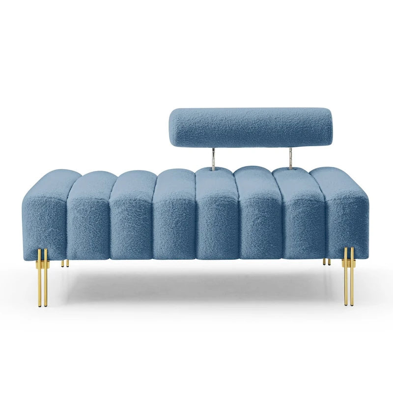 Panca da fondo letto moderna larga 53.2, divanetto a 2 posti rivestito in tessuto, pouf da ingresso