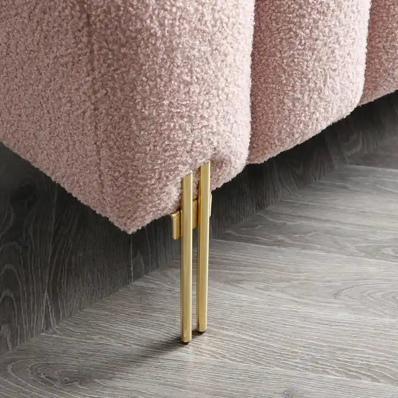 Panca da fondo letto moderna larga 53.2, divanetto a 2 posti rivestito in tessuto, pouf da ingresso