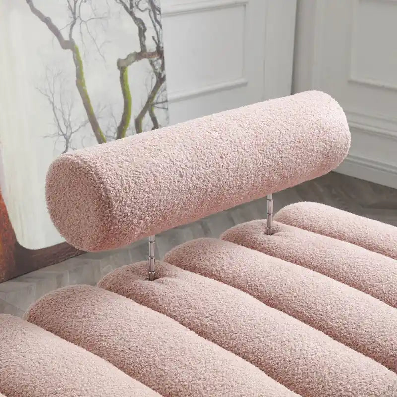Panca da fondo letto moderna larga 53.2, divanetto a 2 posti rivestito in tessuto, pouf da ingresso