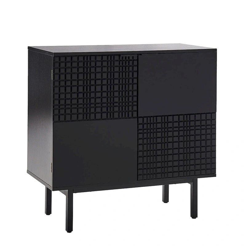 Modern-Style 30-Inch High Two-Door Accent Cabinet (with Metal Legs)