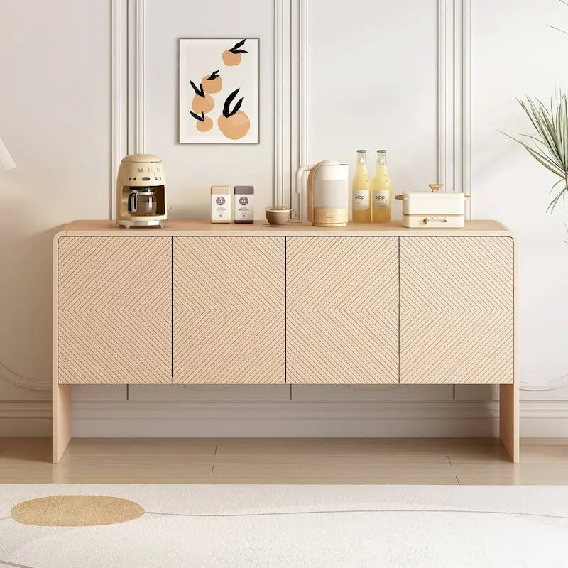 Ampio mobile contenitore da 60 in stile minimalista con 4 ante, buffet/credenza