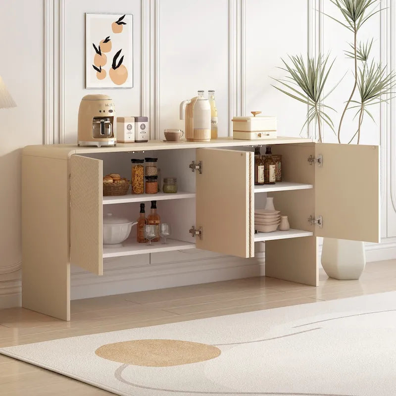 Ampio mobile contenitore da 60 in stile minimalista con 4 ante, buffet/credenza