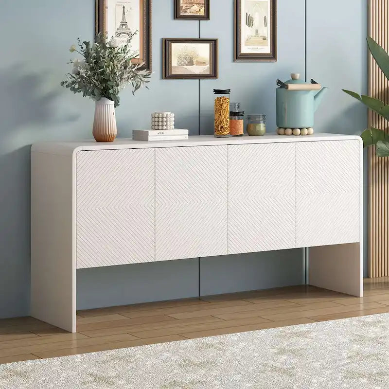 Ampio mobile contenitore da 60 in stile minimalista con 4 ante, buffet/credenza