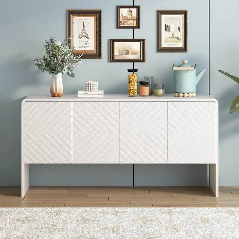 Ampio mobile contenitore da 60 in stile minimalista con 4 ante, buffet/credenza