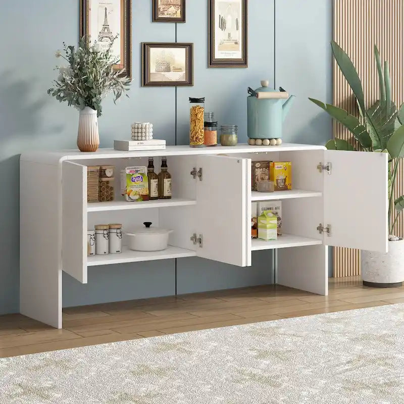 Ampio mobile contenitore da 60 in stile minimalista con 4 ante, buffet/credenza