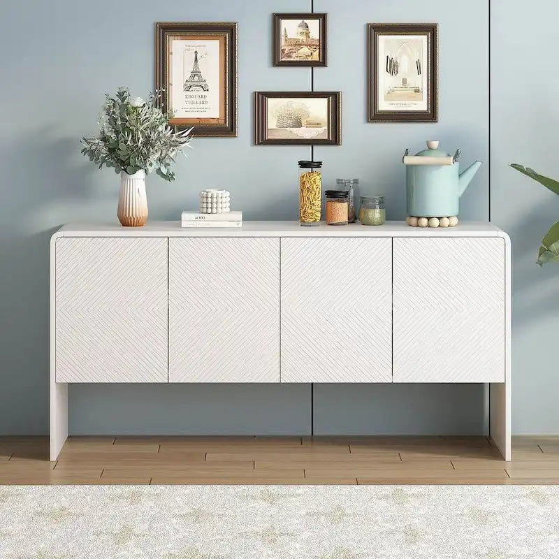 Ampio mobile contenitore da 60 in stile minimalista con 4 ante, buffet/credenza