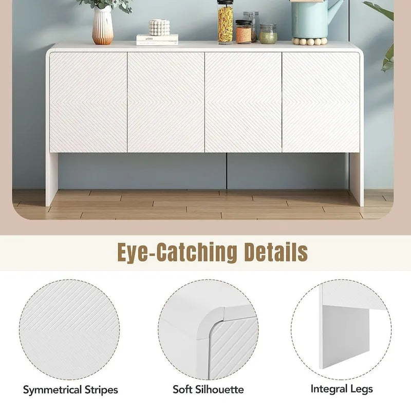 Ampio mobile contenitore da 60 in stile minimalista con 4 ante, buffet/credenza