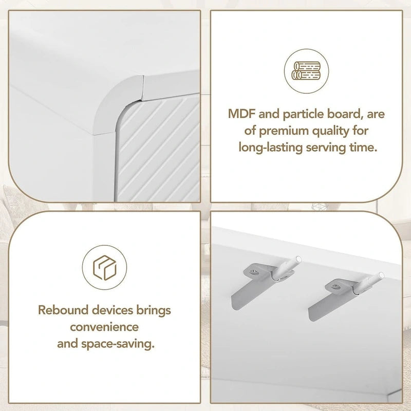 Ampio mobile contenitore da 60 in stile minimalista con 4 ante, buffet/credenza
