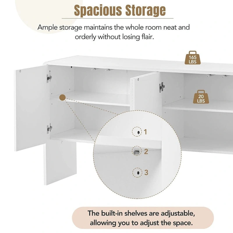 Ampio mobile contenitore da 60 in stile minimalista con 4 ante, buffet/credenza