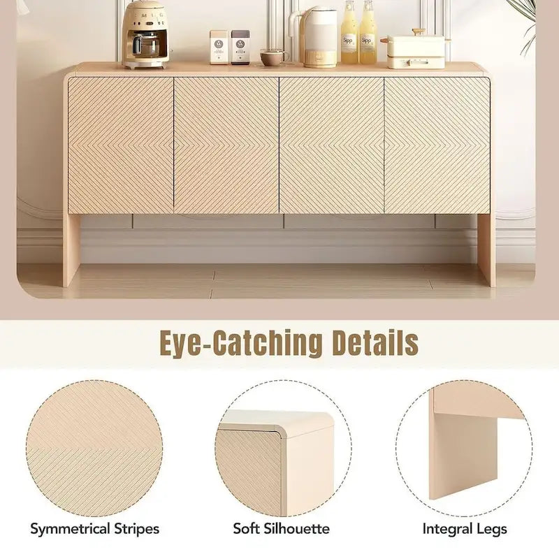 Ampio mobile contenitore da 60 in stile minimalista con 4 ante, buffet/credenza