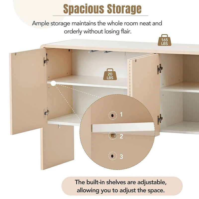 Ampio mobile contenitore da 60 in stile minimalista con 4 ante, buffet/credenza