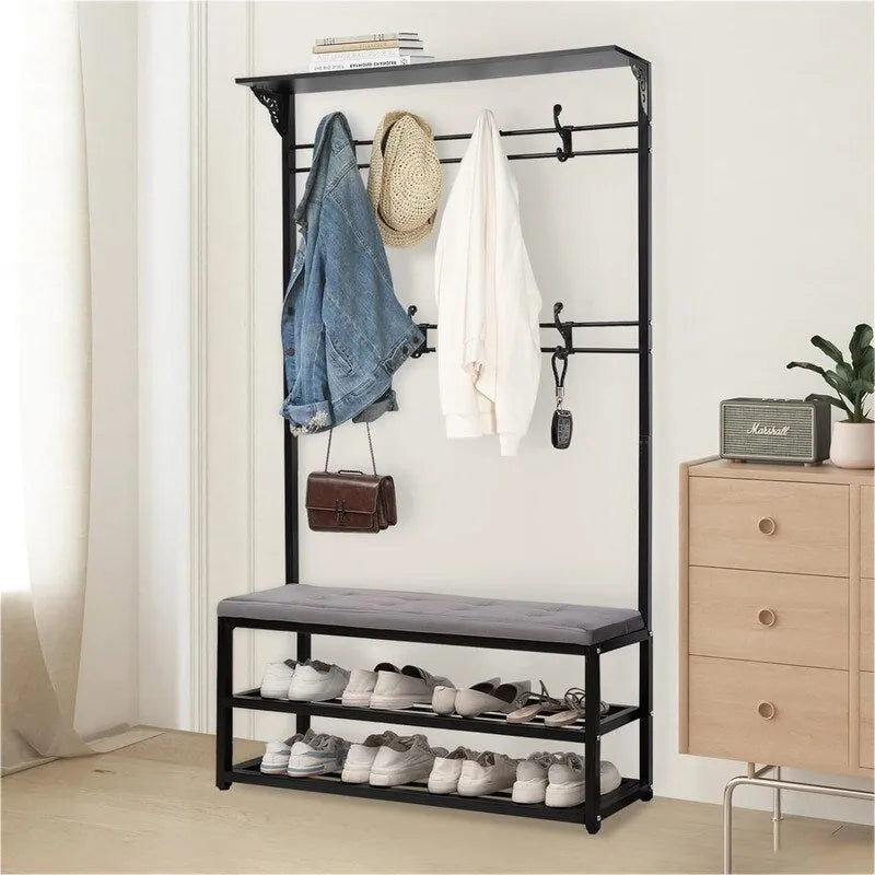 Przedpokojowa szafka z ławką i miejscem na buty - 39.37D x 11.8W x 67.77H
