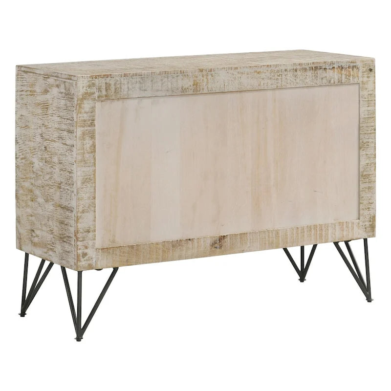 Mobiletto decorativo bianco decapato con 1 ripiano regolabile