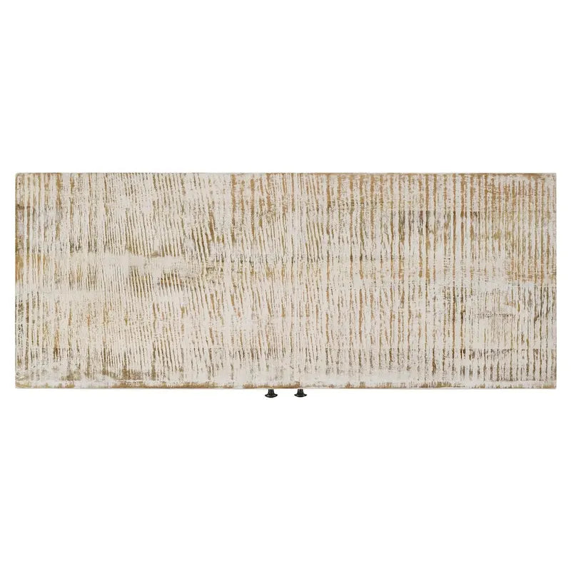 Mobiletto decorativo bianco decapato con 1 ripiano regolabile