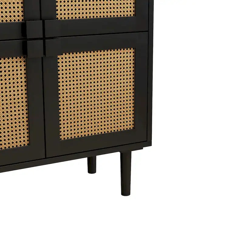 Mobile contenitore a 4 ante in rete di rattan
