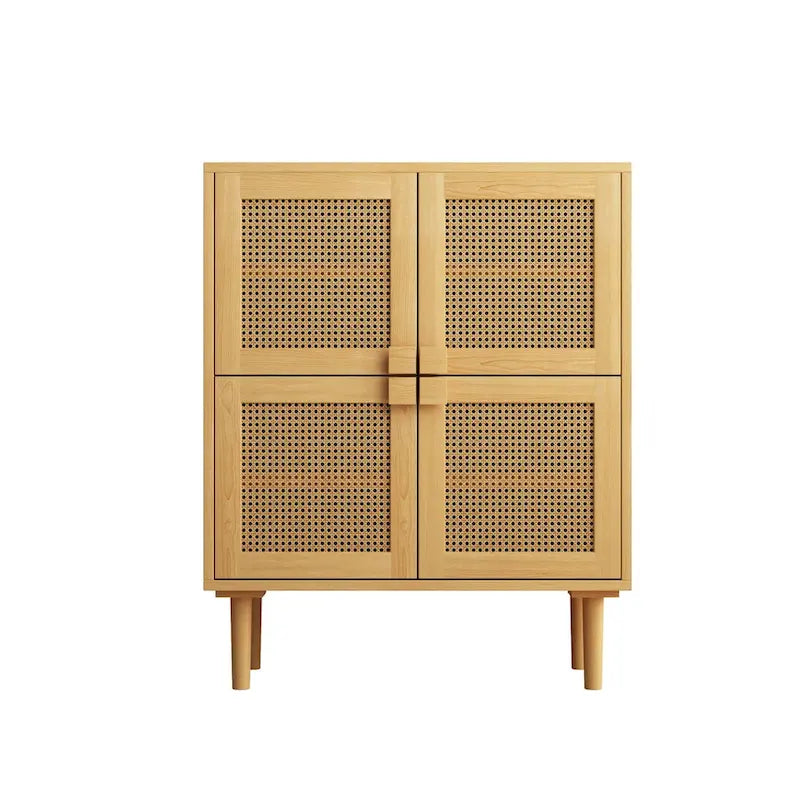 Mobile contenitore a 4 ante in rete di rattan