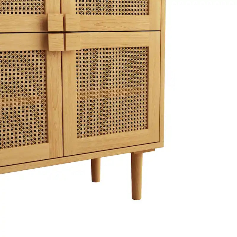 Mobile contenitore a 4 ante in rete di rattan