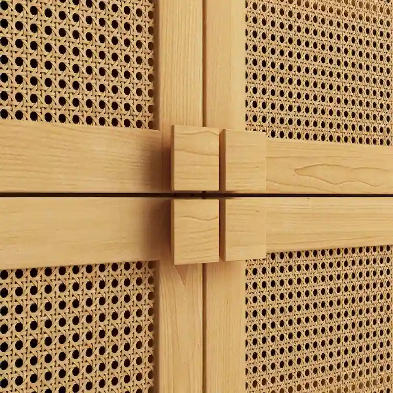 Mobile contenitore a 4 ante in rete di rattan