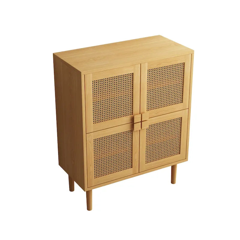 Mobile contenitore a 4 ante in rete di rattan