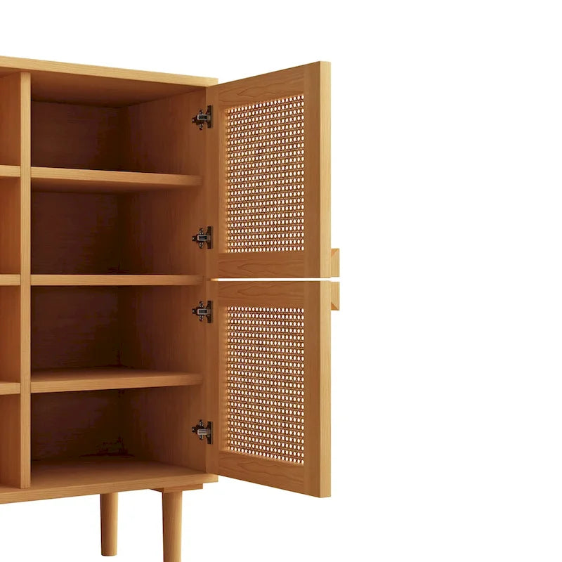 Mobile contenitore a 4 ante in rete di rattan