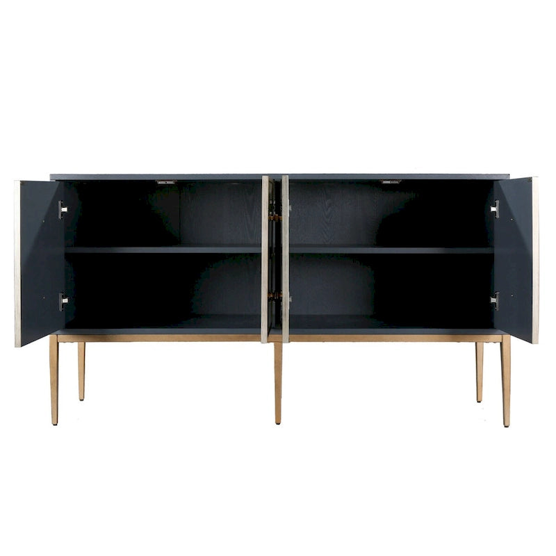 Mid-century Modern 4-door Vintage Accent Cabinet Storage Buffet Sideboard with multi-compartment Bedroom - 59.1 inches