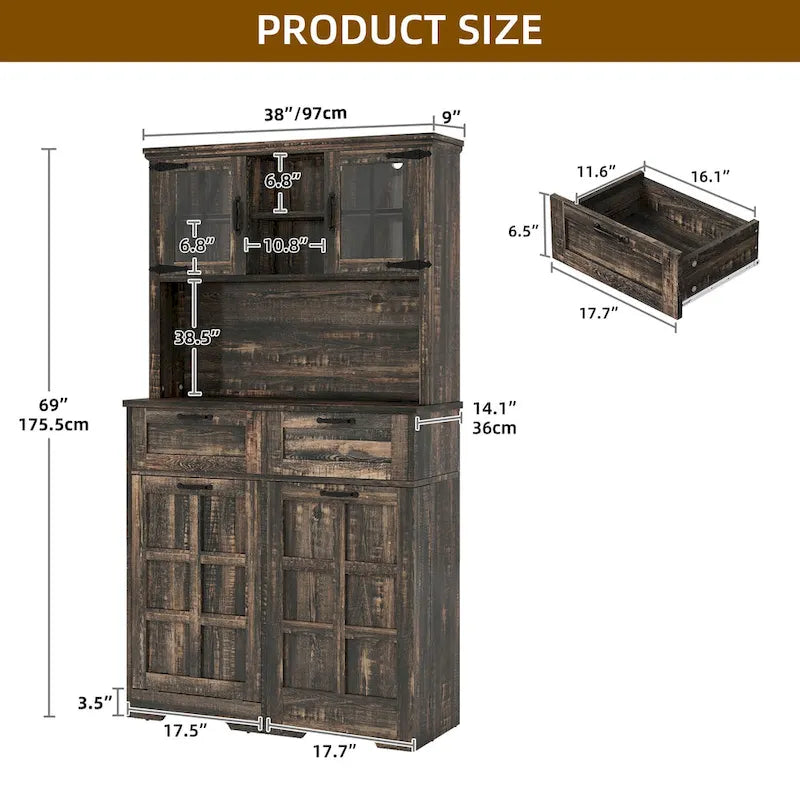 Dispensa da cucina con contenitore in stile rustico