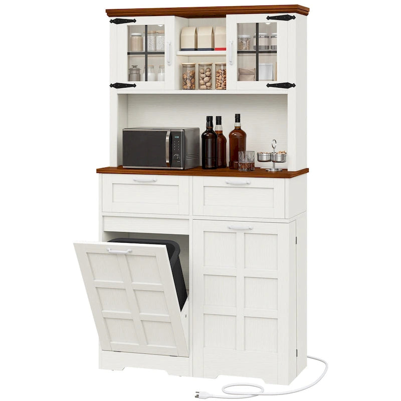 Dispensa da cucina con contenitore in stile rustico