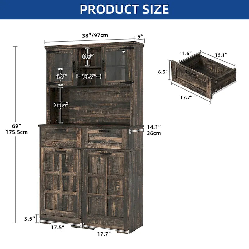 Dispensa da cucina con contenitore in stile rustico