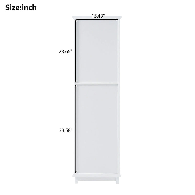 Mobile portabiancheria con anta in vetro e due cassetti, 17.7 in. W x 14.2 in. D x 63 in. H